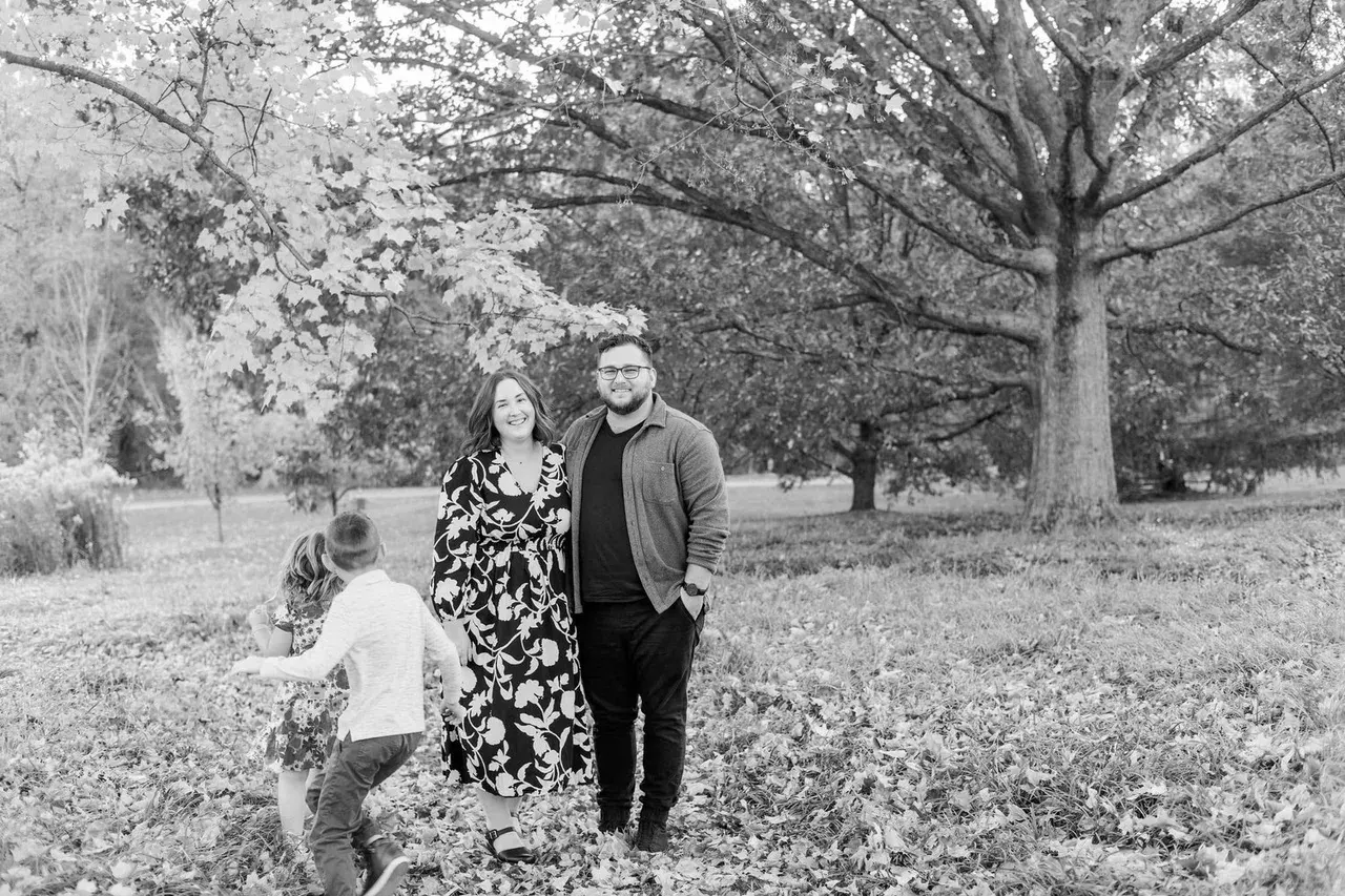 Nick and Ellen, founders of Springfield, Illinois design studio Zion Creative, with their family